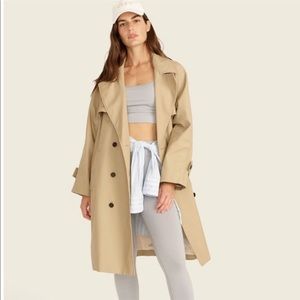 J. Crew Tan Oversized Relaxed Long Trench Coat in Cotton Canvas Size MP